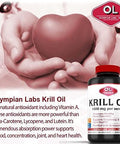 Olympian Labs Antarctic Krill Oil 1000Mg Caps With Astaxanthin Omega3 Epa Dha Immune Joint & Brain Support 60 Softgels