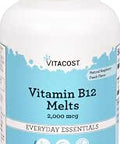 Vitacost Vitamin B122000 mcg 50 Quickdots Sublingual Melts Tablets RaspberryPeach Flavor