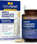 Dailynouri Mens Complete Probiotic Supports Digestion Immunity Colon Health Cardiovascular Function Cholesterol 5 Clinically Studied Strains + Selenium & Vegan Omega
