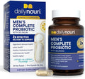 Dailynouri Mens Complete Probiotic Supports Digestion Immunity Colon Health Cardiovascular Function Cholesterol 5 Clinically Studied Strains + Selenium & Vegan Omega