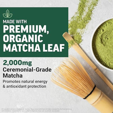 Force Factor Mighty Matcha Powder Premium Organic Matcha Green Tea Superfood To Support Calm Energy Focus Antioxidant Protection & Vitality Naturally Unflavored 30 Servings