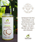 Tropicana Virgin Coconut Oil USDA Organic 8.45 fl. oz. Whole Kernel Cold-Pressed Coconut Oil Hexane-Free Not-Hydrogenated Great for Hair & Skin with Delicious Light Coconut Flavor & Aroma