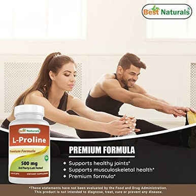 Best Naturals Lproline Amino Acid Dietary Supplement 500 Mg 120 Count (817716014456)