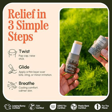 Lunata Naturals Itch Relief Stick 1 Pack - Fast Acting Bug Bite Relief With Menthol & 0.1 Colloidal Oatmeal Cools & Soothes Mosquito Bites Insect Stings & Skin Irritation 18G