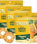 SOLELY - Organic Dried Pineapple Rings (5.5 oz Resealable Bags, Pack of 3) - Real Fresh Fruit - 1 Ingredient - Healthy Snacks for Adults & Kids - Non GMO, Vegan Snacks, Shelf Stable - 3 Bags (16.5 oz)