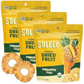 SOLELY - Organic Dried Pineapple Rings (5.5 oz Resealable Bags, Pack of 3) - Real Fresh Fruit - 1 Ingredient - Healthy Snacks for Adults & Kids - Non GMO, Vegan Snacks, Shelf Stable - 3 Bags (16.5 oz)
