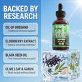 Clean Nutraceuticals Nutra Oil Of Oregano Drops Black Seed Oil Elderberry Vitamin 2 Fl Oz