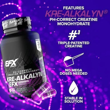Efx Sports Krealkalyn Efxph Correct Creatine Monohydrate Pill Supplementstrength Muscle Growth & Performance60 Servings 120 Capsules