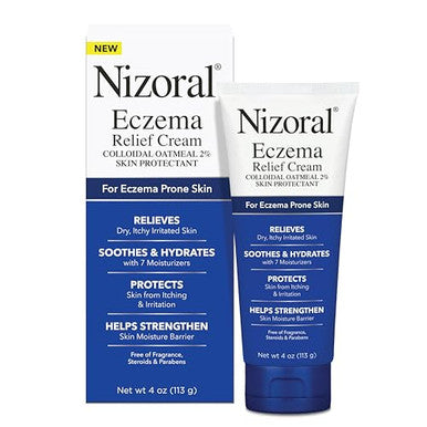 Nizoral Eczema Relief Cream Relieves Dry Itchy Irritated Skin Soothes And Hydrates With 7 Moisturizers Colloidal Oatmeal 2% 4 Fl Oz