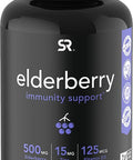 Sports Research Elderberry Immune Support with Zinc Vitamin C D3 5000IU Highest Extract 641 Equivalent 32000mg of Organic Elderberries NonGMO Verified Gluten 60 Veggie Capsules