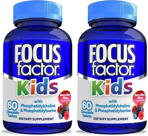 Focus Factor Kids Complete Daily Chewable Vitamins: Multivitamin and Neuro Nutrient (Brain Function) w/Vitamin B12 C D360 Count