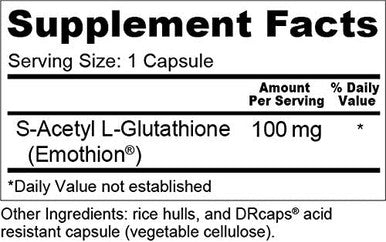 Glutathione Ultra Highest Absorption SAcetyl Glutathione 100 mg Emothion Antioxidant for Cells Liver Immune Health 90 Capsules