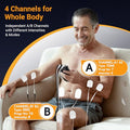 Comfytemp 4 Outputs Tens Unit For Sciatica Cover Multiple Parts Fsa Hsa Eligible Rechargeable Ems&Massage Tens Unit Muscle Stimulator For Pain Relief With 24 Modes And Diy For Back Shoulder Neck