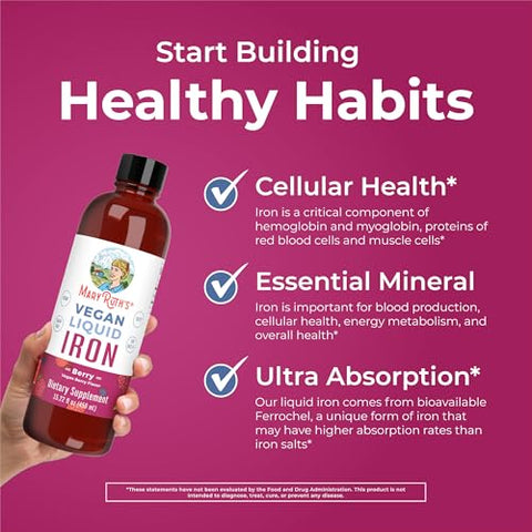 Maryruth'S Multivitamin Gummies For Women (Cherry & Raspberry) & Iron Liquid Supplement (Berry) Clean Label Project Verified Usda Organic Vegan Non-Gmo Beauty Immunity & Overall Health