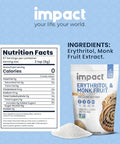 Impact - Golden Erythritol & Monk Fruit - Zero Calorie Sweetener, Sugar-Free, Non-GMO, Net Carb Free, Zero Glycemic, Baking Use - 1lb Resealable Bag