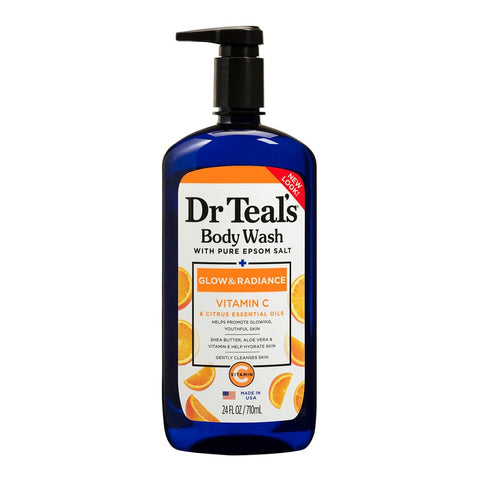 Dr Teal's Body Wash with Pure Epsom Salt, Cannabis Sativa Hemp Seed Oil, 24 fl oz (Pack of 2)