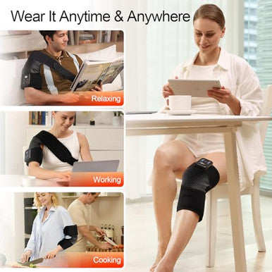 Masgre Red Light Therapy Knee Wrap With Vibration Massage Cordless Knee Massager With Heat And Vibration For Pain Relief s For Women Men Brace For Knee/Joint/Elbow/Shoulder Pain Relief