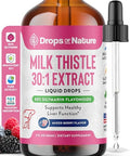 Milk Thistle Drops With 80 Silymarin Flavonoids Vegan Non-Gmo Fast-Absorbing Easily Mix With Drinks Milk Thistle Supplement For Liver Immune Care And Antioxidant Support (Mixed Berry 60 Ml)