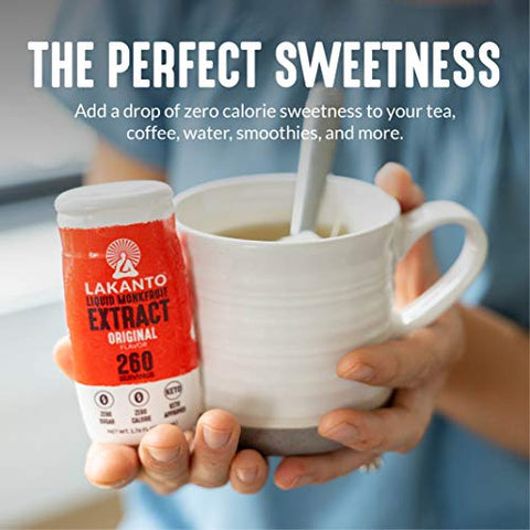 Lakanto Pure Monk Fruit Extract Drops Bundle (Original, Vanilla, Caramel) Perfect for Coffee, Tea, Smoothies, Cereal, Granola, Oatmeal, Cocktails, and More