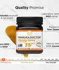Manuka Doctor - MGO 35+ Manuka Honey Multifloral, 100% Pure New Zealand Honey. Certified. Guaranteed. Raw. Non-GMO (8.75oz)
