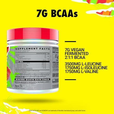 Ghost Bcaa Powder Amino Acids Supplement Sour Patch Kids Blue Raspberry 30 Servings Sugar Intra Post & Pre Workout Amino Powder & Recovery Drink 7G Bcaa