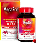 Megared Ultra Strength 1000Mg Omega3 Krill Oil Supplement With Epa/Dha Astaxanthin & Phospholipids No Fish Oil Aftertaste Supports Heart Brain Joint And Eye Health 60 Count Softgels (3 Pack)