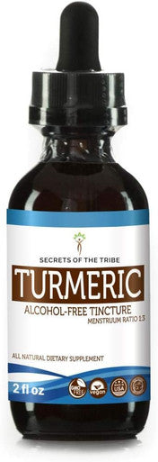 Turmeric Tincture Alcohol-Free Extract, Turmeric (Curcuma Longa) Dried Root Tincture Supplement 2 oz