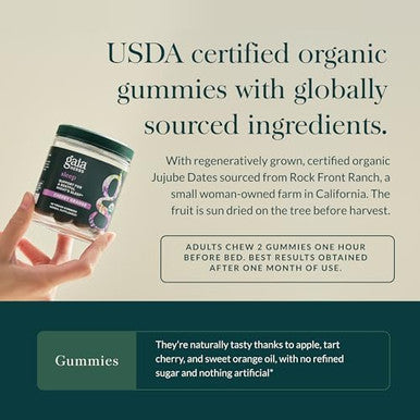 Gaia Herbs Organic Sleep Gummies Sleep Support Ashwagandha Organic Reishi Mushroom Passionflower Usda Organic Nongmo Gluten Vegan 40 Count