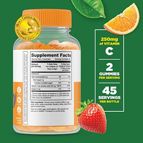 Lifeable Zinc Kids + Vitamin C Kids Gummies Bundle Great Tasting Vitamin Supplement Gluten Gmo Chewable Gummy