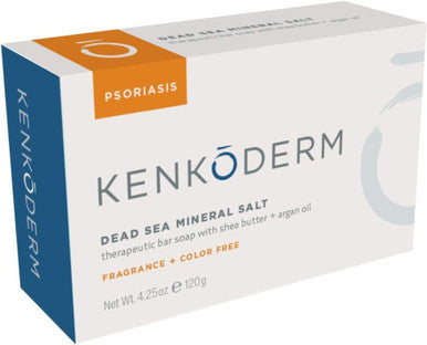 Kenkoderm Psoriasis Mineral Salt Soap with Argan Oil Shea Butter 4.25 oz 1 Bar Dermatologist Developed Fragrance Color