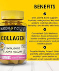 Mason Natural Collagen Gummies Supports Healthy Skin Bones & Joints Tropical Flavor Kosher 60 Gummies