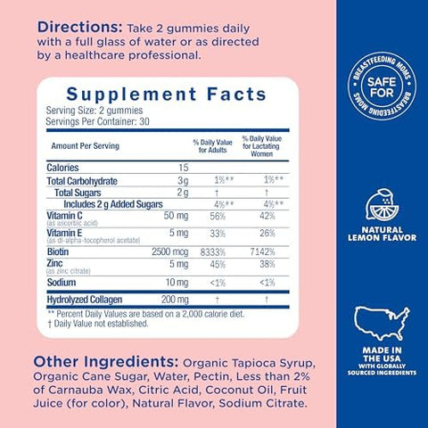 Mommys Bliss Postnatal Support Reset My Body Gummies with Biotin and Collagen Supports Postpartum Energy Healing and Joint Health + Hair Skin and Nails Health Gluten 60 Gummies (30 Servings)
