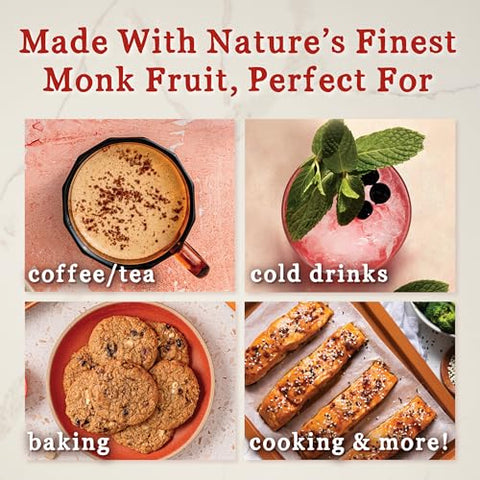 In the Raw Monk Fruit Sweetener Bundle ÃƒÂ¢Ã¢â€šÂ¬Ã¢â‚¬Å“ 16 OZ Bag of Natural Powder + 40 Zero-Calorie Sweetener Packets, Keto Sugar Substitute