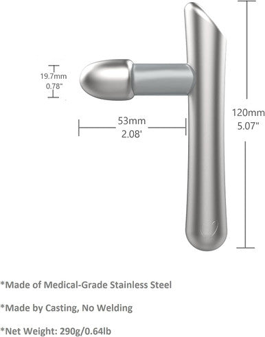T-Bar Massage Tool, Myofascial Release Tool, Self Massage Tool, Thumb Save Massager, Foot Reflexology Tool, Stainless Steel, Heavy Duty