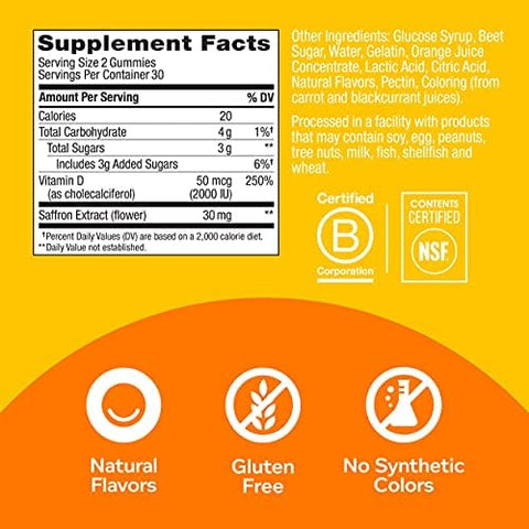 Olly Kids Chillax Magnesium Gummies Plus LTheanine Lemon Balm and Hello Happy Gummy Worms Mood Balance Support Vitamin D Saffron Adult Chewable Supplement Tropical Zing 60 Count