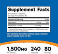 Nutricost Magnesium Taurate 1500Mg 240 Capsules Gluten Nongmo Vegan 80 Servings