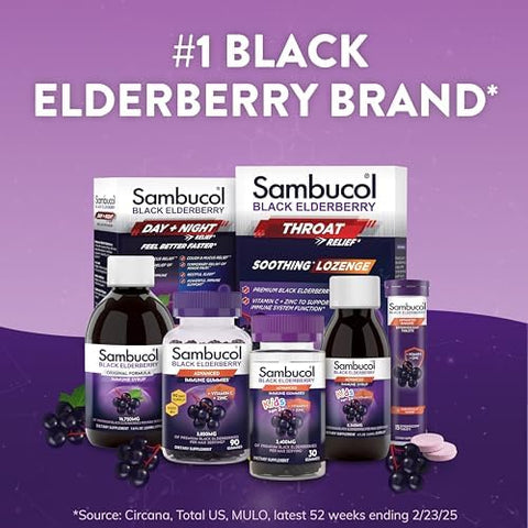 Sambucol Black Elderberry Throat Lozenge - Sambucus Elderberry Lozenges With Vitamin C Zinc & Honey Helps Soothe A Scratchy Throat High Antioxidants Gluten- - 20 Count