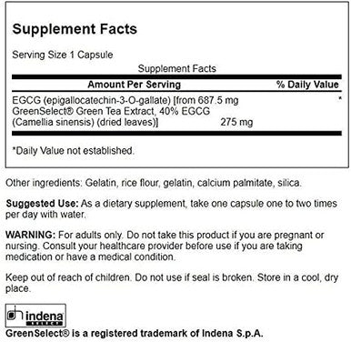 Swanson Egcg Super-Strength Green Tea 275 Milligrams 60 Capsules (2 Pack)