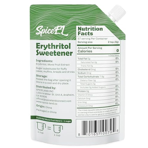 SPICEEL Monk Fruit & Erythritol Blend | 1:1 White Sugar Substitute, Perfect for Baking, Coffee & Tea | Gluten Free, Vegan, Keto Friendly Sweetener 3-Pack