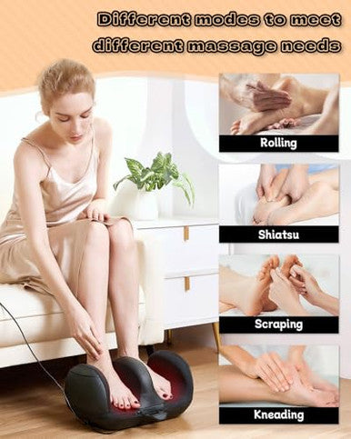 Lingteng Cordless Foot Massager With 120 F Heat Rechargeable Shiatsu Foot And Calf Kneading Machine With 3 Intensities And Remote For Home Office s For Women Men Dad Mom
