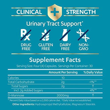 Azo D Mannose Urinary Tract Health Cleanse Flush & Protect The Urinary Tract & Cranberry Urinary Tract Health Supplement 1 Serving = 1 Glass Of Cranberry Juice Sugar