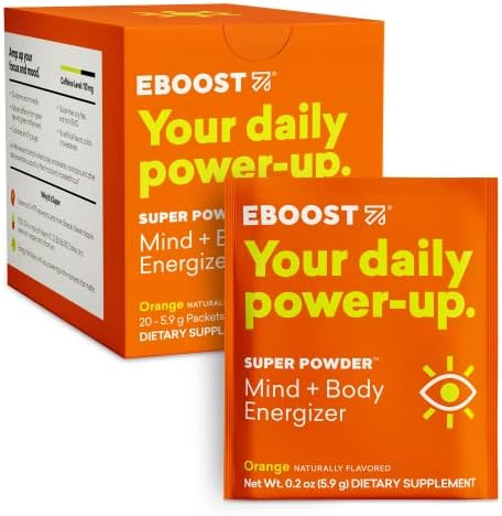 Eboost Energy Drink & Electrolyte Powder 20 Packets Super Powder Pink Lemonade With No Added Sugar Essential Blend Of Vitamins Nootropics & Natural Caffeine And Hydration Pre & Post Workout