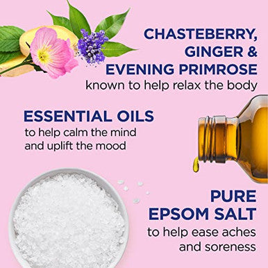 Dr Teal'S Pure Epsom Magnesium Salt Soaking SolutionMenstrual Relief With Herbal Plant Complex & Essential Oils 3 Lbs (Pack Of 4)