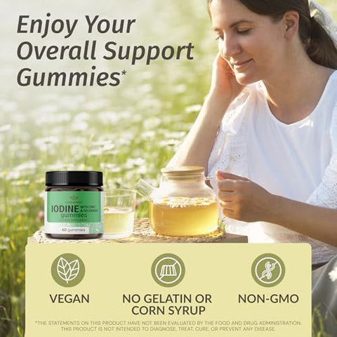 HERBAMAMA Sea Moss and Iodine Kit Bundle of Sea Moss with Bladderwrack and Potassium Iodine Gummies Vegan NonGMO GelatinFree 2 Pack
