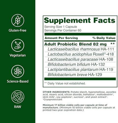 Flora Adult'S Probiotic Vegetarian Daily Probiotic For Gut & Digestive Health Includes Lactobacillus & Bifidobacterium 17 Billion Cfu Gluten Keep Chilled 60 Capsules
