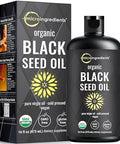 Micro Ingredients Black Seed Oil Organic Cold Pressed 16 Fl Oz Rich In Thymoquinone & Omega 3 6 9 Unrefined From Nigella Sativa Seeds Immune Hair & Skin Support Non-Gmo 3 Months Supply