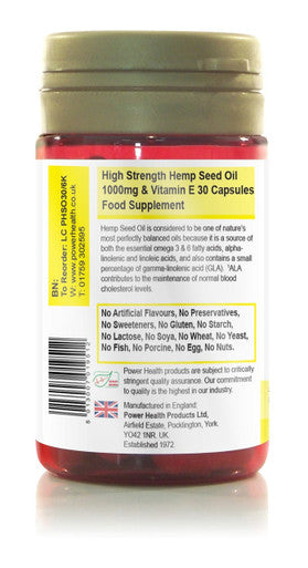 Power Health Hemp Seed Oil 1000mg + Vitamin E 10mg 30's