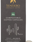 Sendero Specialty Coffee Compostable Coffee Capsules Mexico 10caps