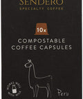 Sendero Specialty Coffee Compostable Coffee Capsules Peru 10caps