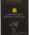 Sendero Specialty Coffee Compostable Coffee Capsules Colombia 10caps